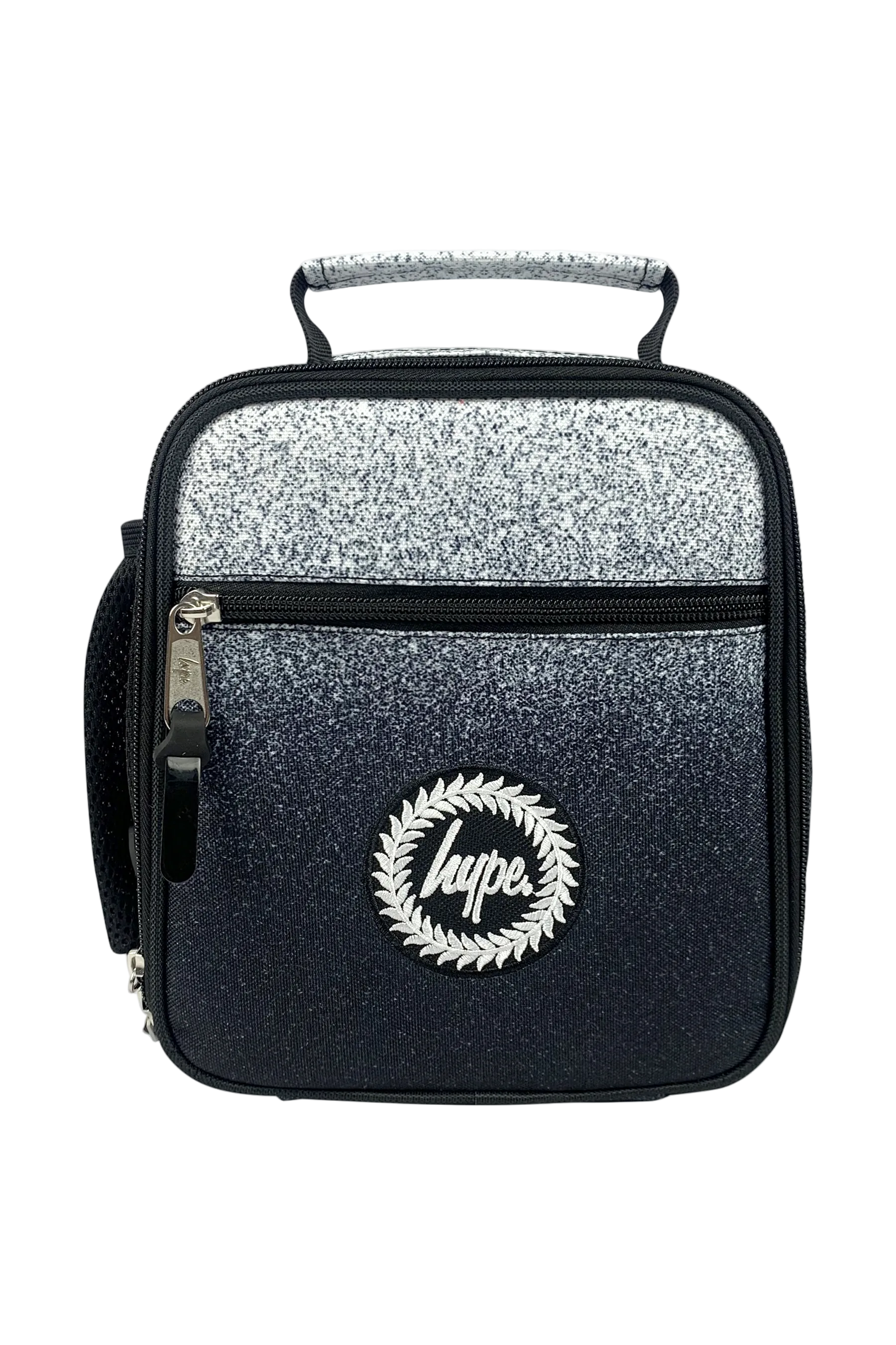 Lunch Bag Insulated Black & White Speckle Fade