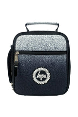 Black and silver insulated lunch bag featuring a HYPE logo