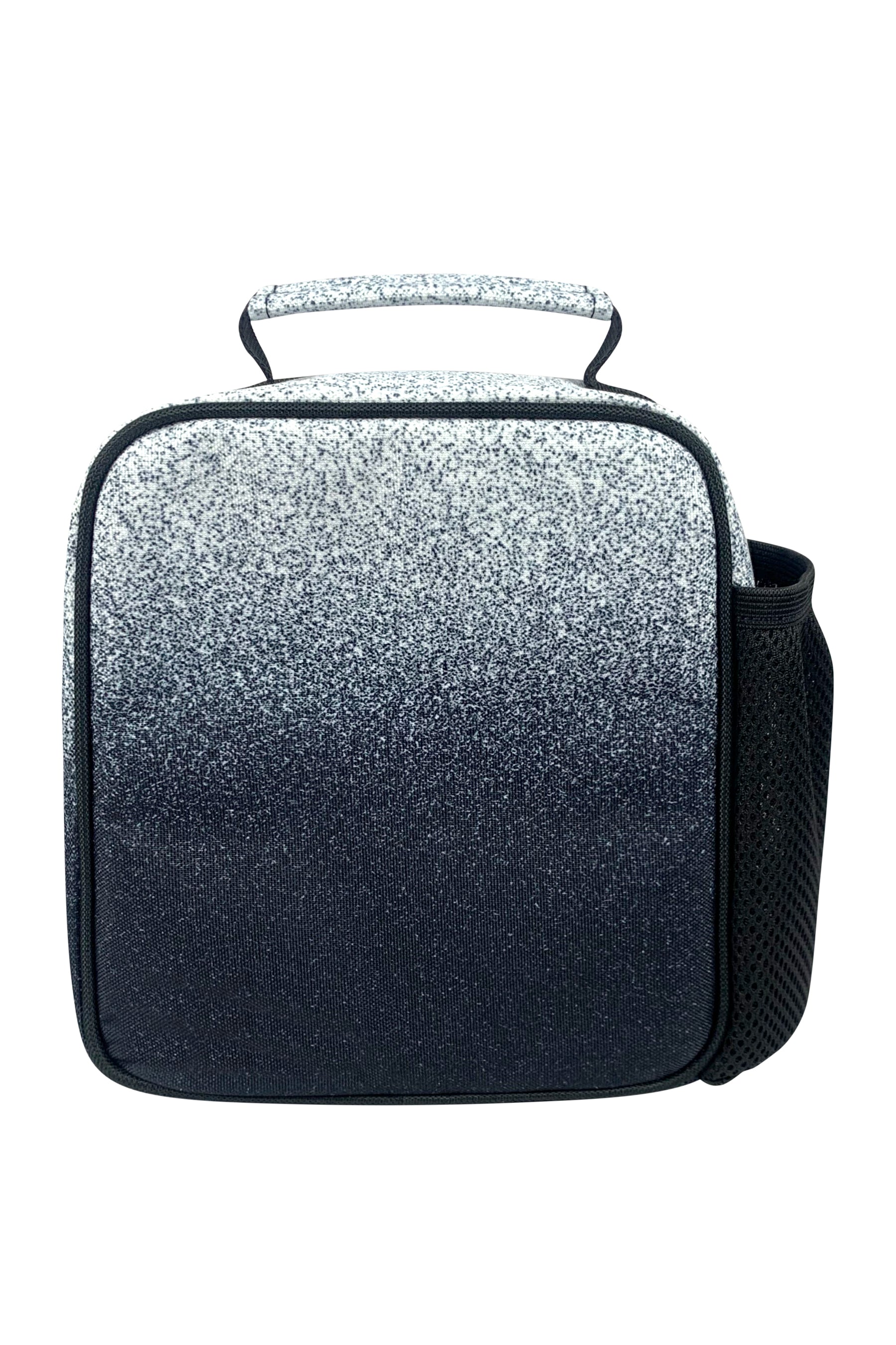 Insulated Lunch Bag - Black & White Speckle Fade