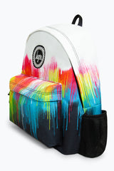 Hype Drips Multicolour backpack side view showing padded straps and pockets