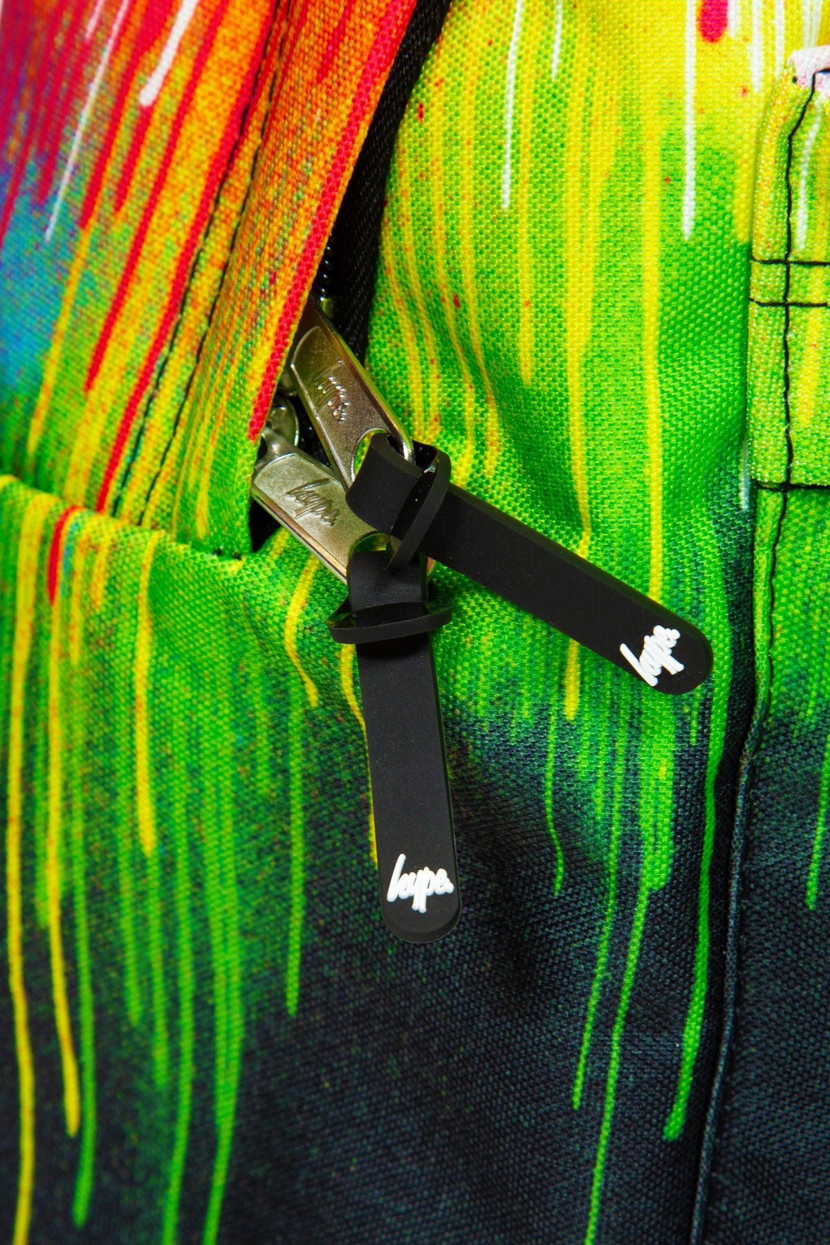 Hype Drips Multicolour backpack — padded back panel and adjustable straps