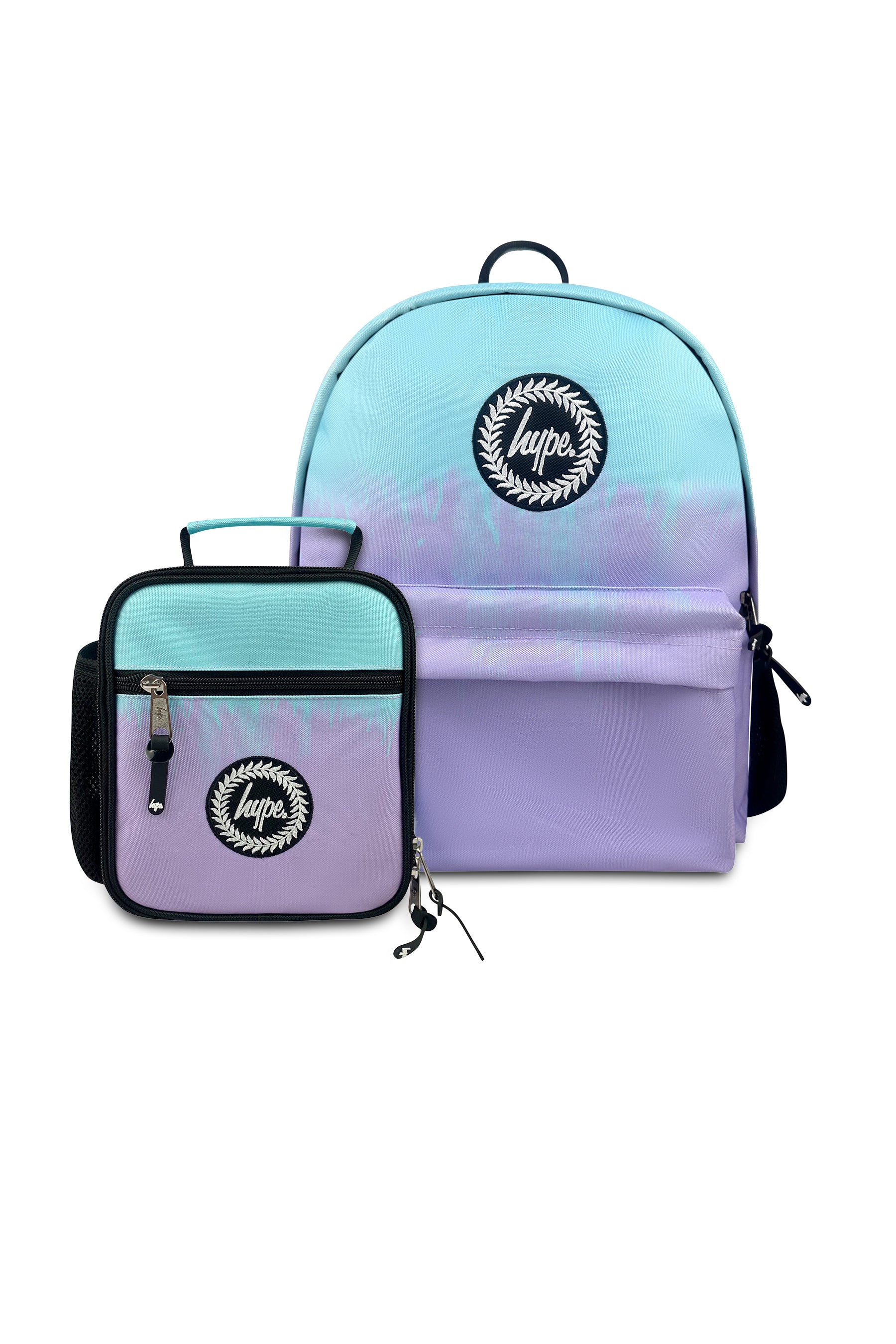 2-in-1 School Set - Lilac/Teal Drips