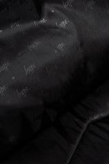 Hype Black & Purple Glitter Scribble Hearts backpack — colour and design detail from above