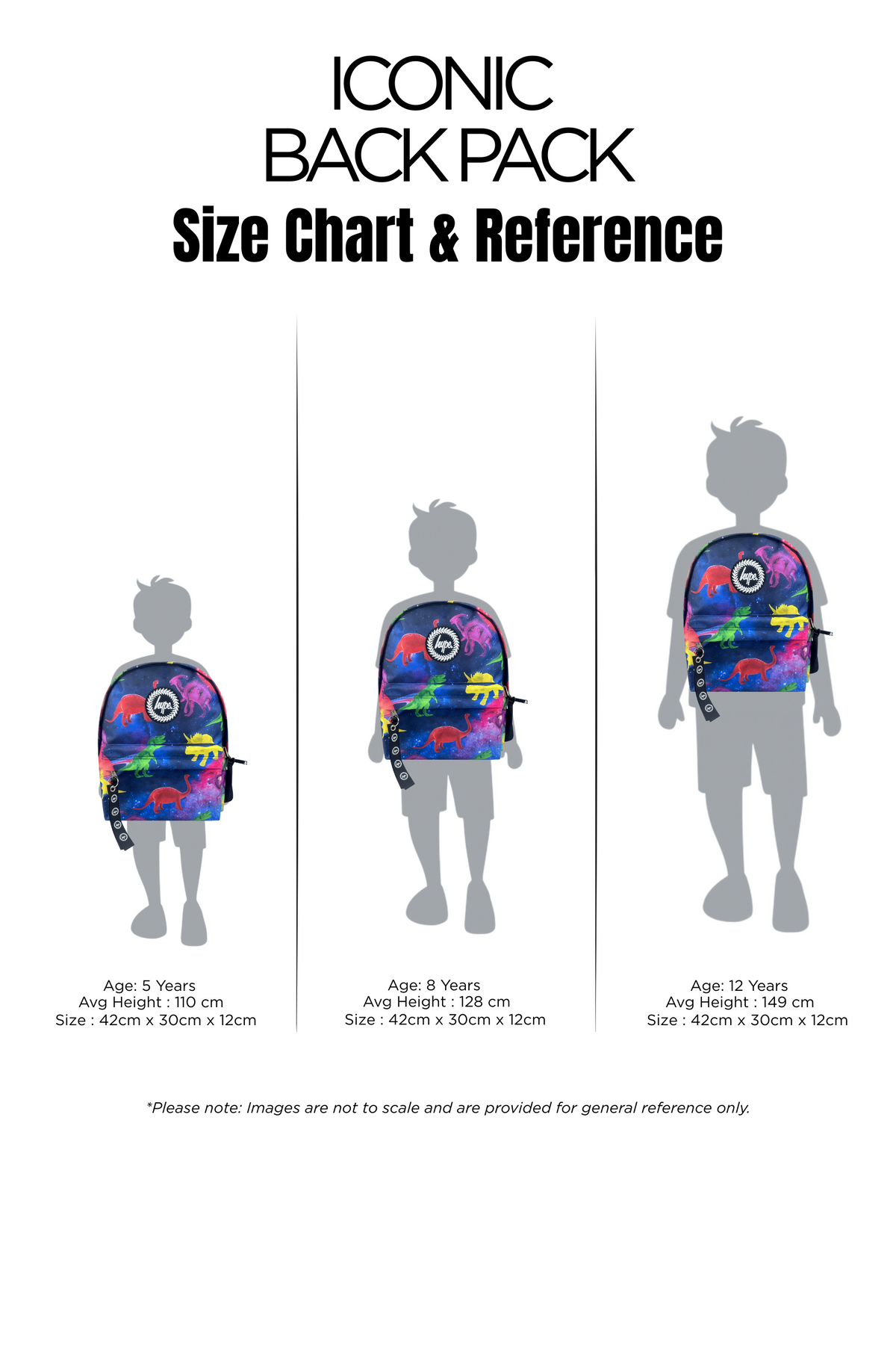 Hype Space Dinosaurs backpack interior — main compartment and front pocket detail