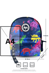 Hype Space Dinosaurs backpack side view showing padded straps and pockets