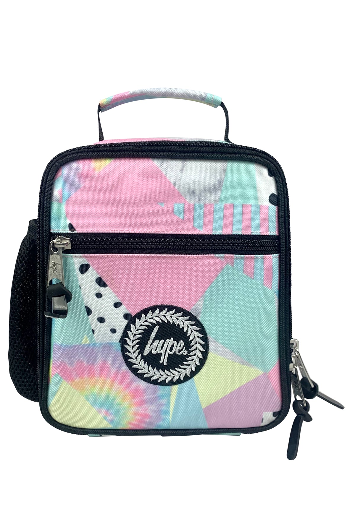 Hype Pastel Collage school bag set open interior — compartments and features