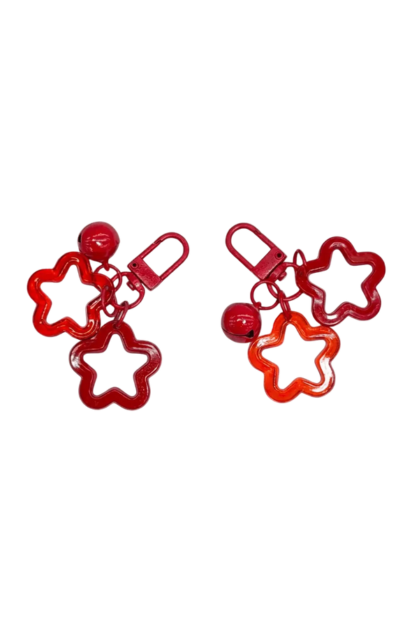 Red Star Charm Keyrings, Set of 2