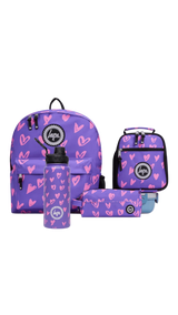 Backpack Iconic Set of 4 Purple/Pink Scribble Heart
