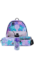 Backpack Iconic Set of 4 Purple/Green Starfish