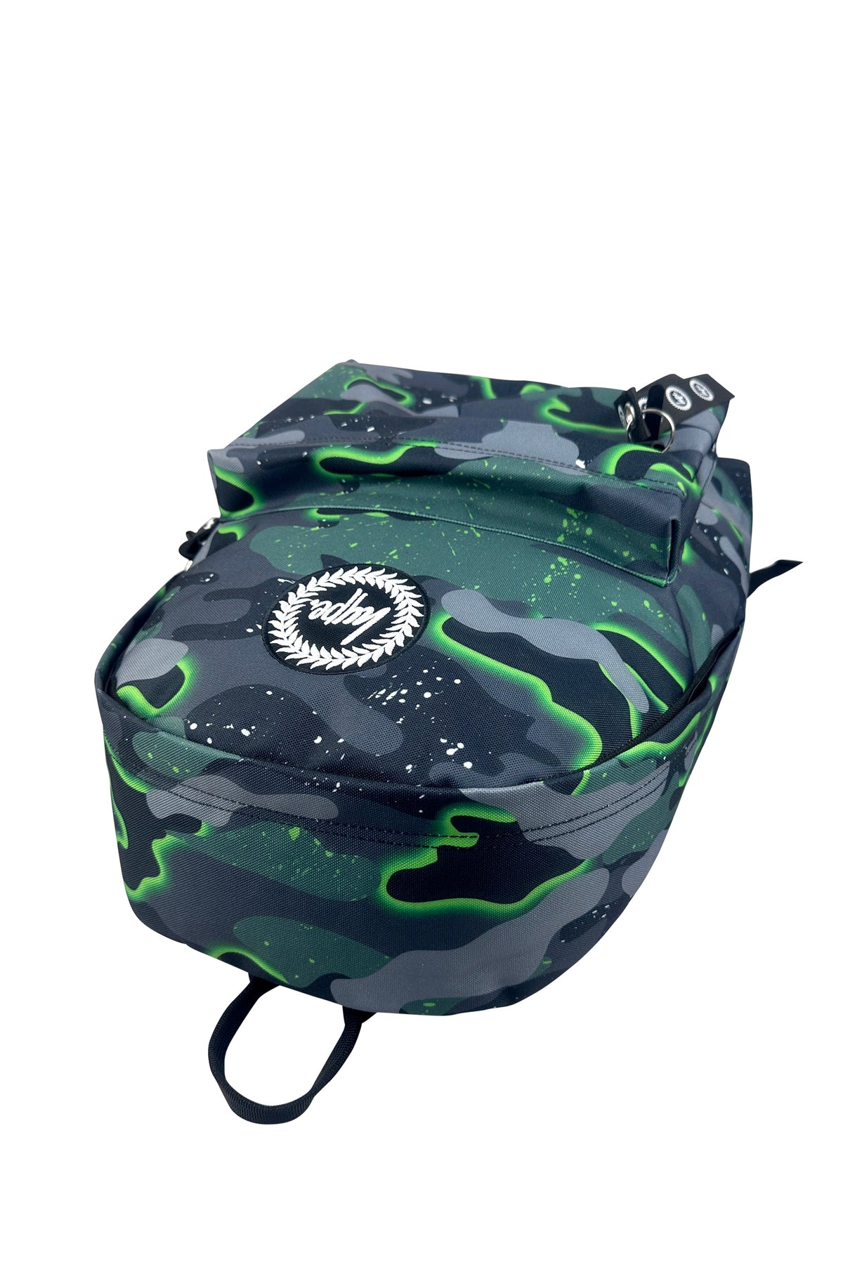 Hype Green Glow Camo backpack — dimensions and size reference for school use