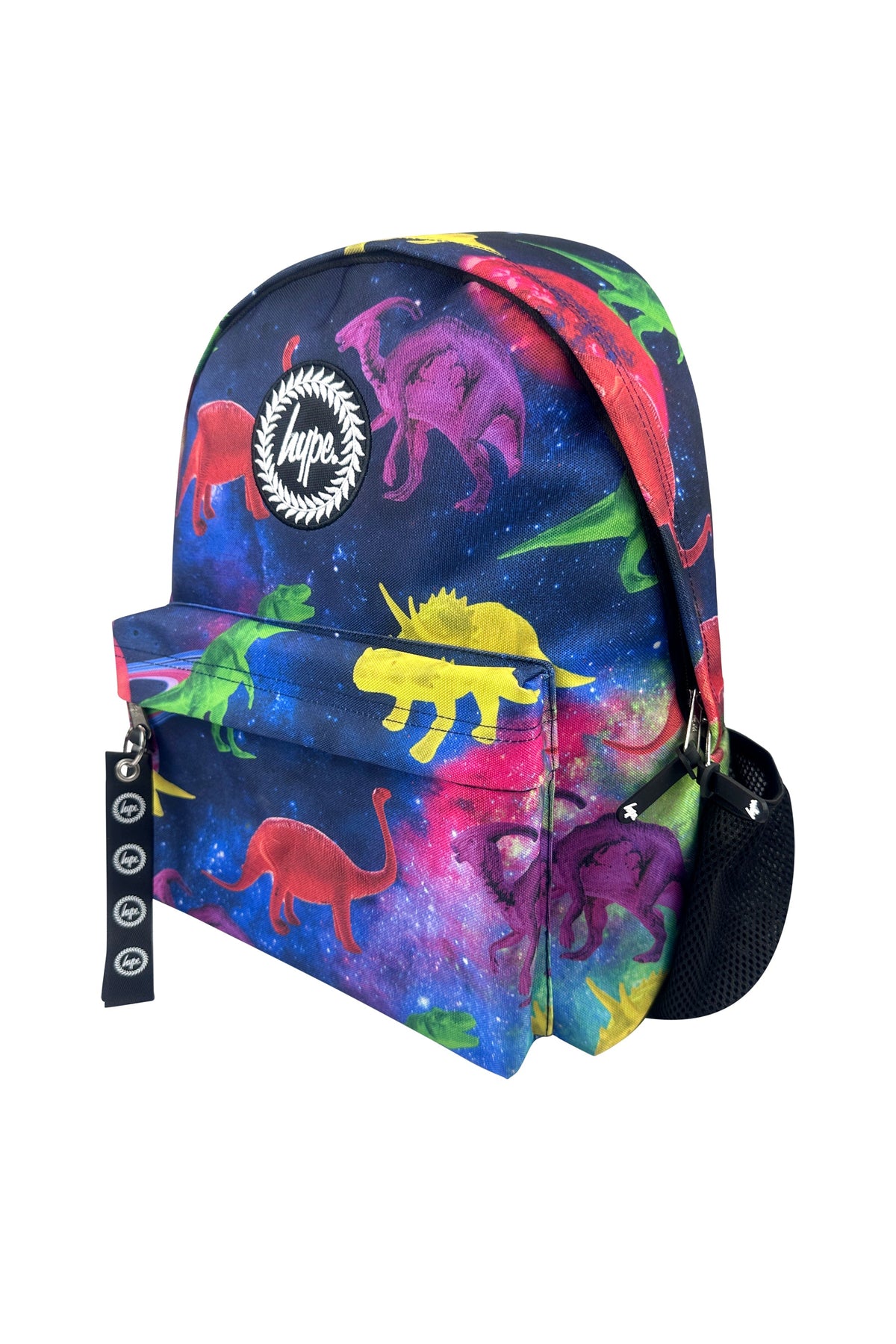 Hype Space Dinosaurs backpack front view — vibrant print and durable build