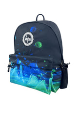 Hype Black 3D Droplets backpack front view — vibrant print and durable build