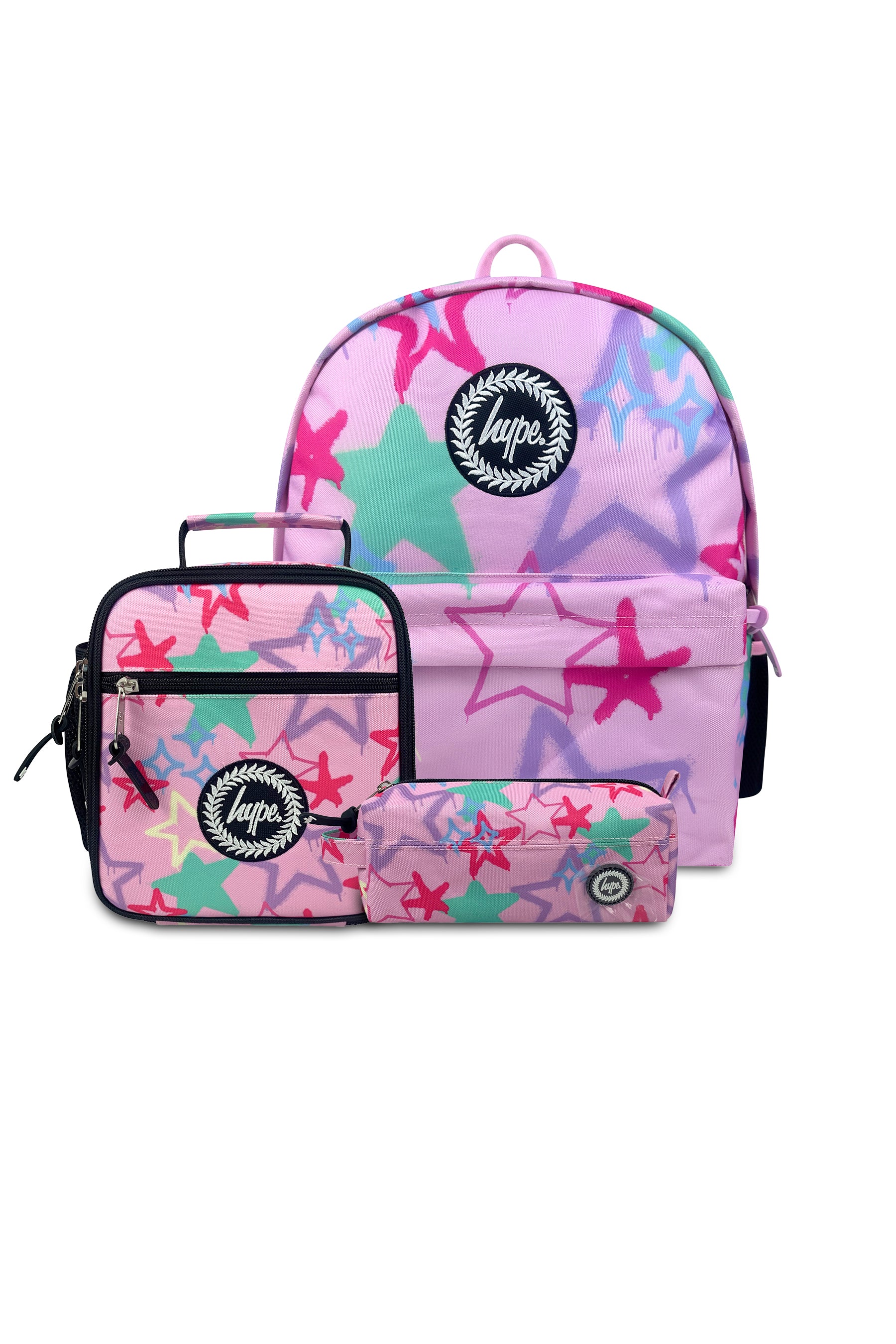 3-in-1 School Set - Pink Graffiti Stars