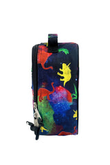 Hype Space Dinosaurs insulated lunch bag — open showing insulated interior and compartments