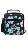 Lunch Bag Insulated Black Happy Flowers