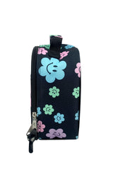 Lunch Bag Insulated Black Happy Flowers