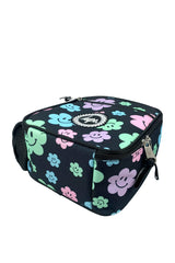 Lunch Bag Insulated Black Happy Flowers