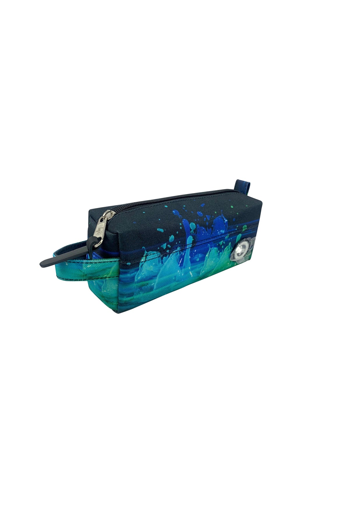 Hype Black 3D Droplets pencil case front view — vibrant print and durable build