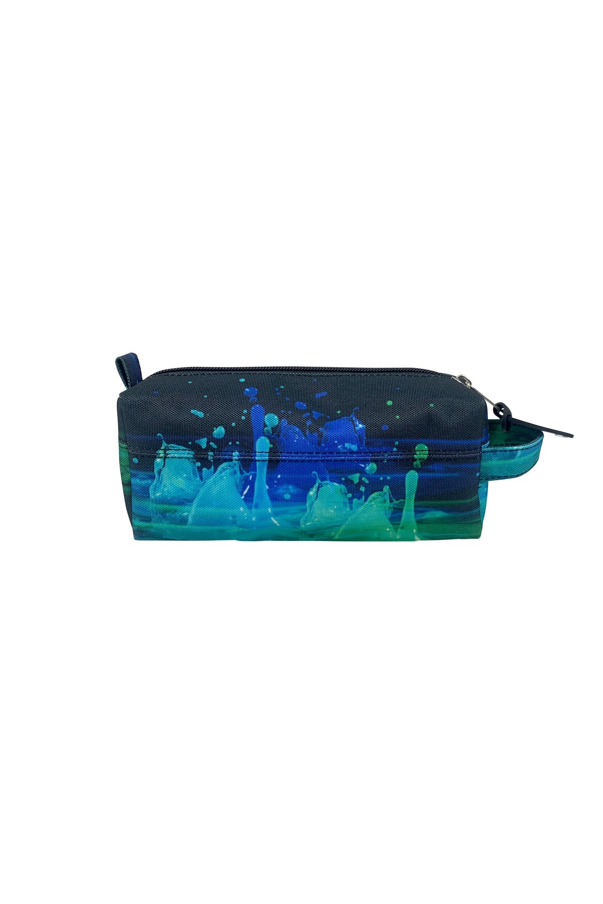 Hype Black 3D Droplets pencil case — close-up of logo and design details