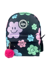 Backpack Iconic Black Happy Flowers