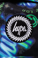 Hype Blue & Green Electric Smile backpack side view showing padded straps and pockets