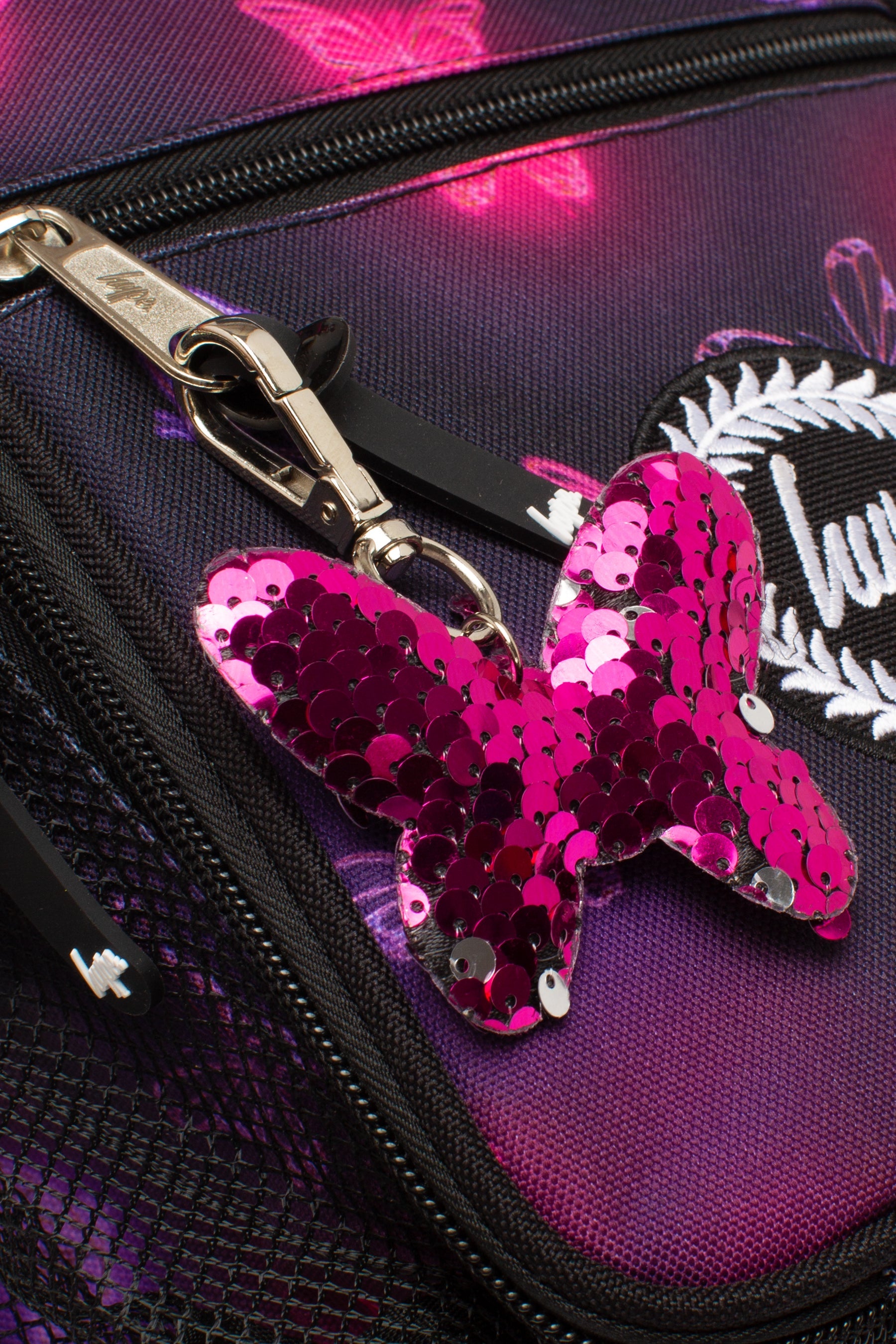 Insulated Lunch Bag - Pink & Purple Glow Butterfly