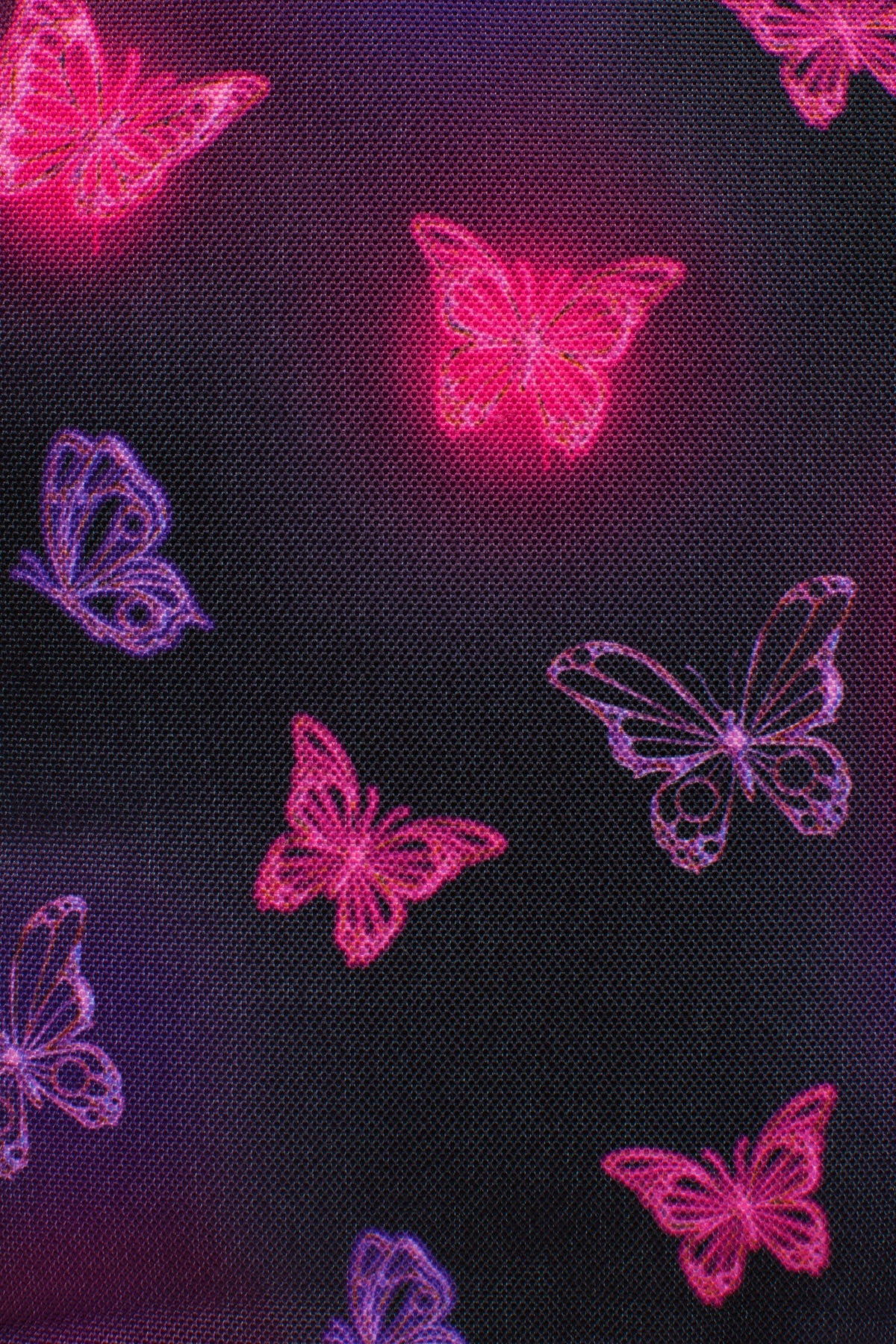 Hype Pink & Purple Glow Butterfly insulated lunch bag — dimensions and size reference for school use