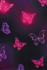 Hype Pink & Purple Glow Butterfly insulated lunch bag — dimensions and size reference for school use