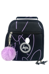 Lunch Bag Insulated Purple Glitter Scribble