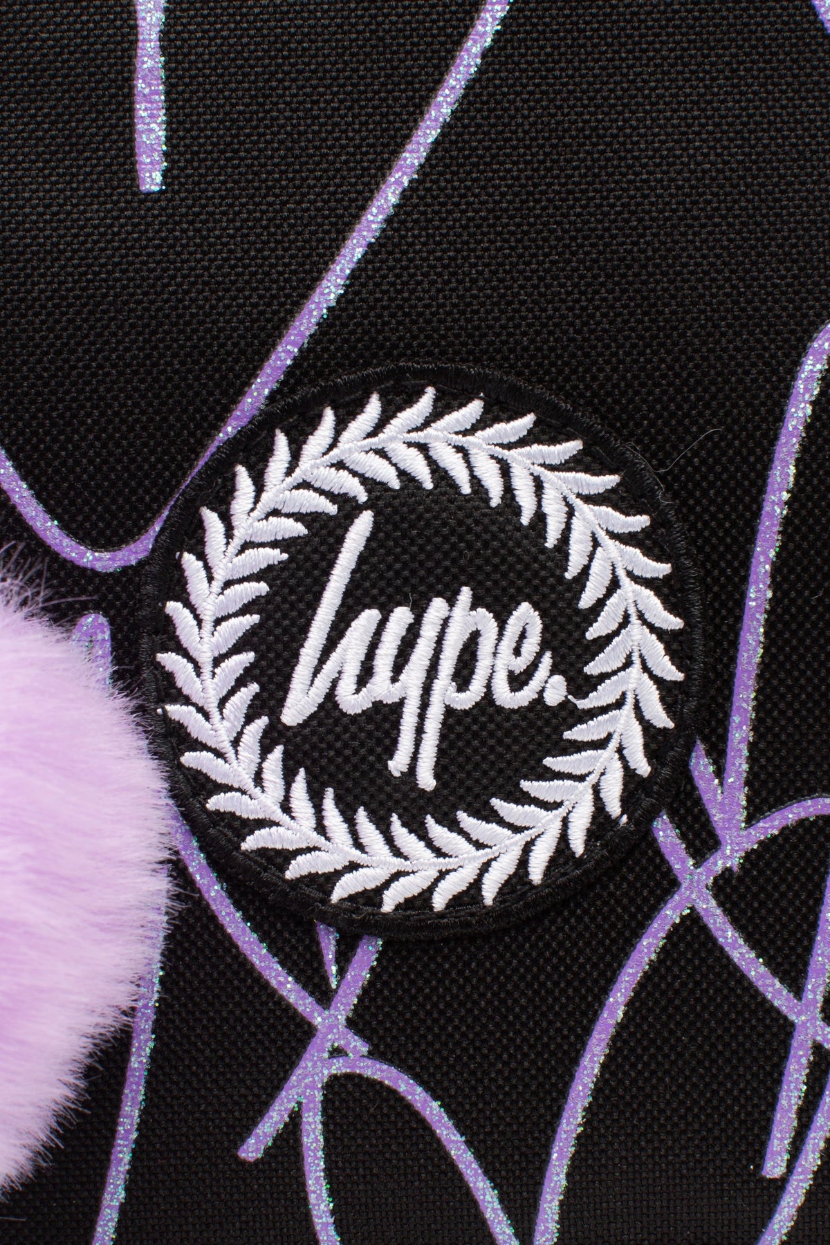 Hype Purple Glitter Scribble insulated lunch bag front view — vibrant print and durable build