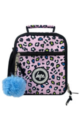 Maxi Backpack Pink Disco Leopard Set of 3 lunch bag with pink background, multicolor leopard...