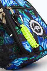 Hype Blue & Green Electric Smile insulated lunch bag — bold colour and print from every angle
