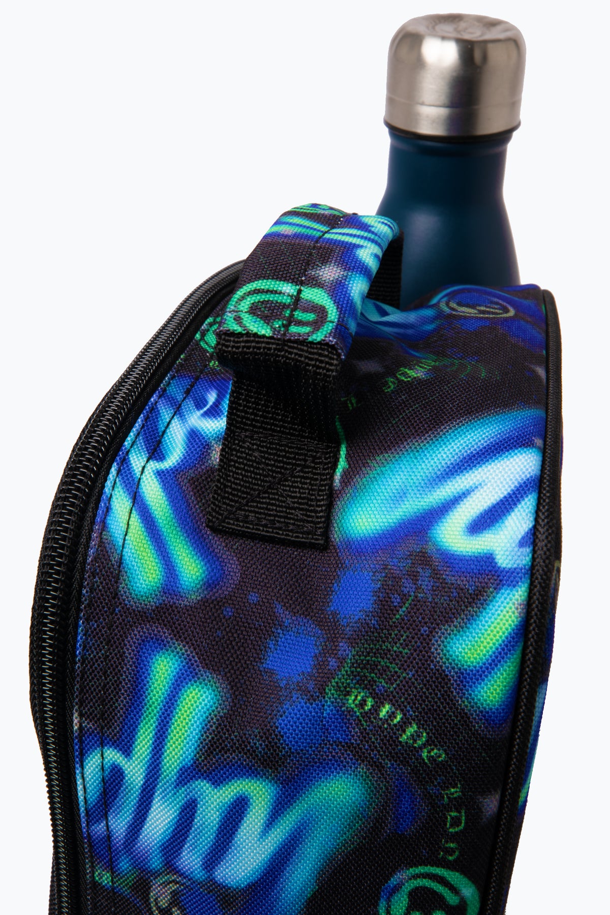 Hype Blue & Green Electric Smile insulated lunch bag — durable materials built for daily school life