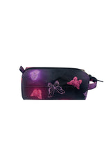 Hype Pink & Purple Glow Butterfly pencil case — close-up of logo and design details
