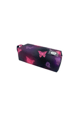 Hype Pink & Purple Glow Butterfly pencil case — bold colour and print from every angle