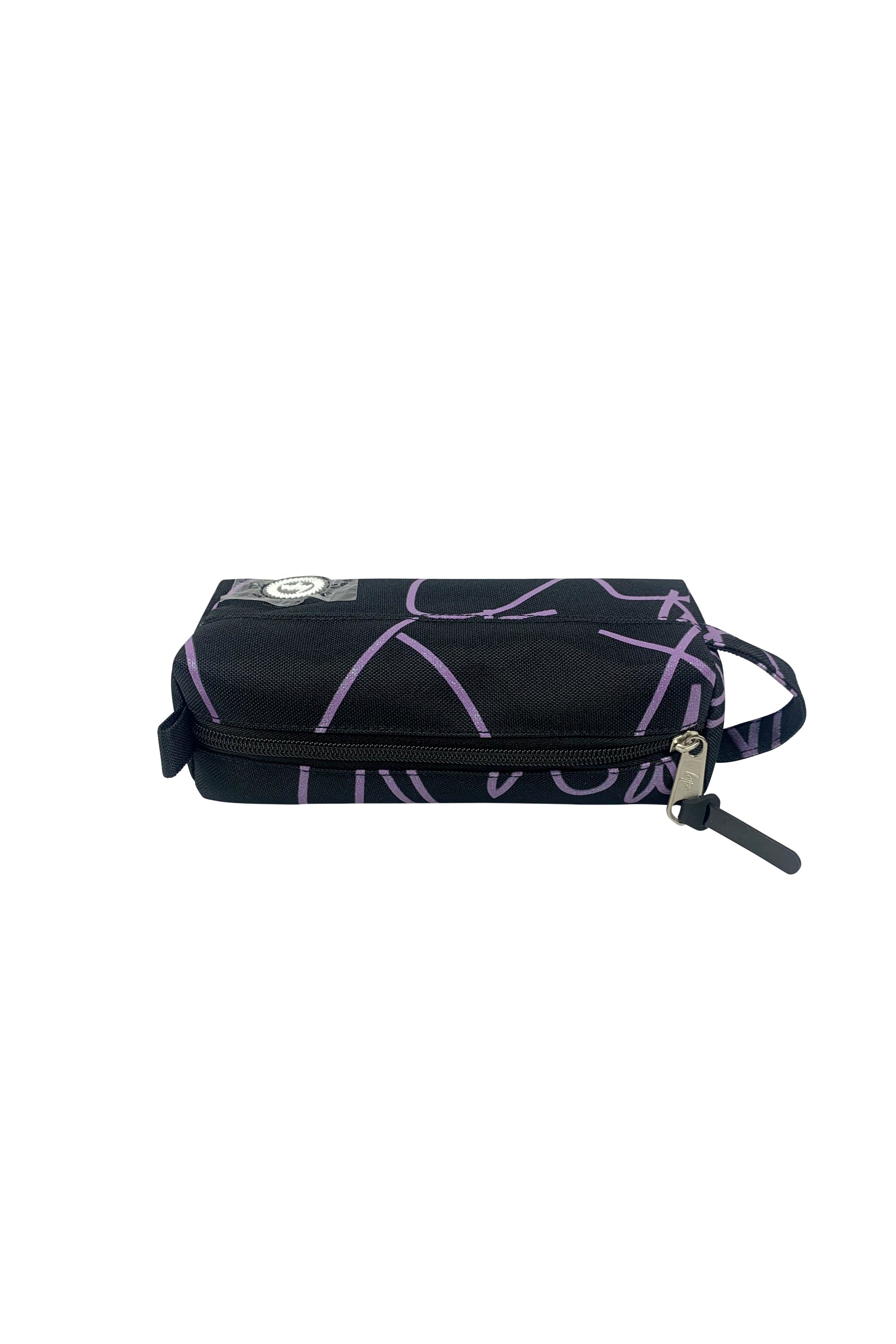 Original Pencil Pouch - Purple Glitter Scribble Heart