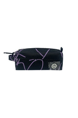 Hype Purple Glitter Scribble Heart school bag set — layout showing all pockets and design details