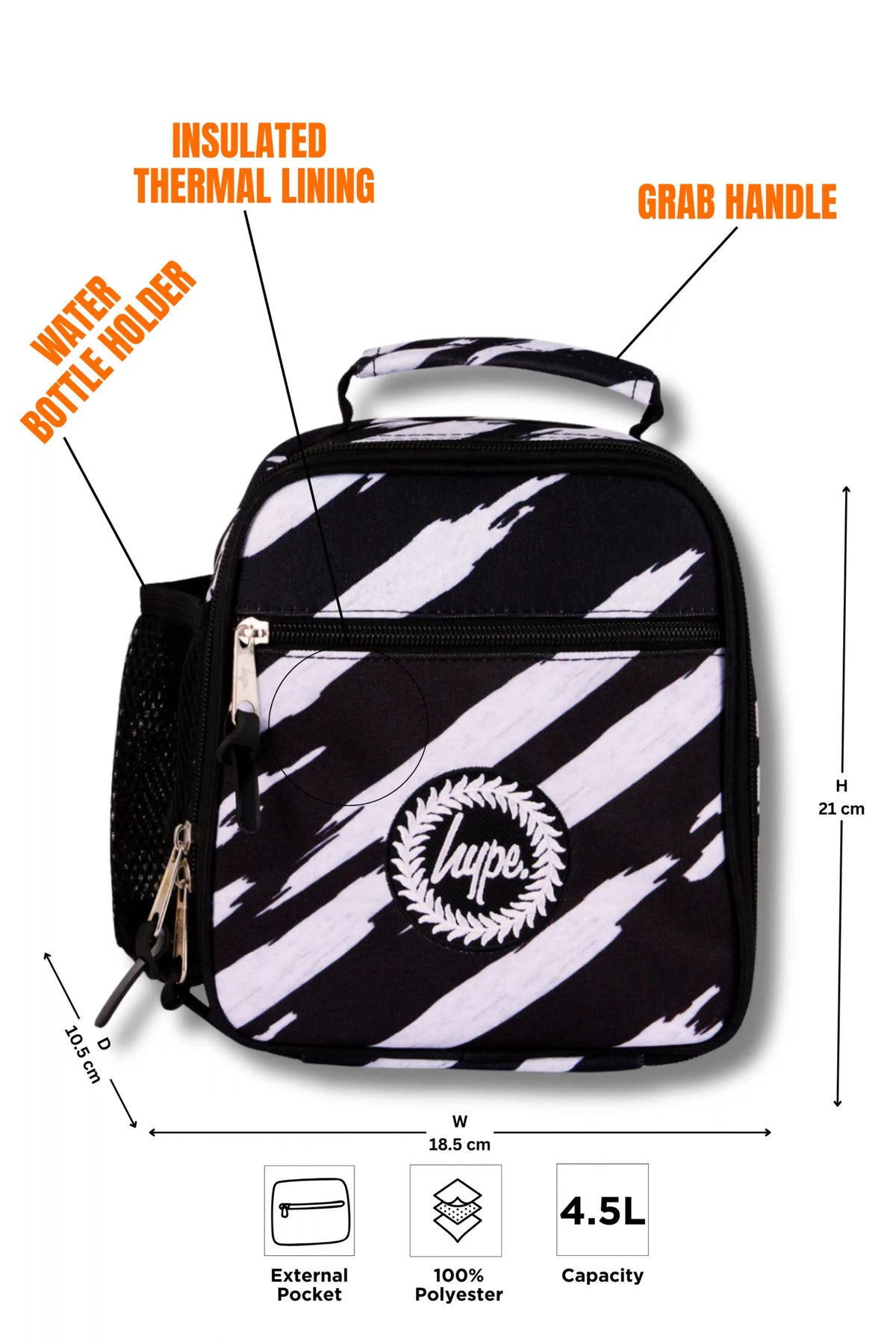 Lunch Bag Insulated Black Angles