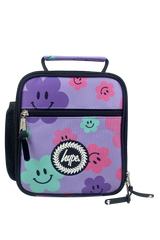 Lunch Bag Insulated Purple Happy Flowers
