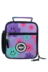 Hype Purple Happy Flowers school bag set open interior — compartments and features