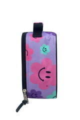 Hype Purple Happy Flowers insulated lunch bag front view — vibrant print and durable build