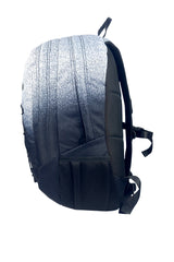 Hype Black & White Speckle Fade backpack — padded back panel and adjustable straps