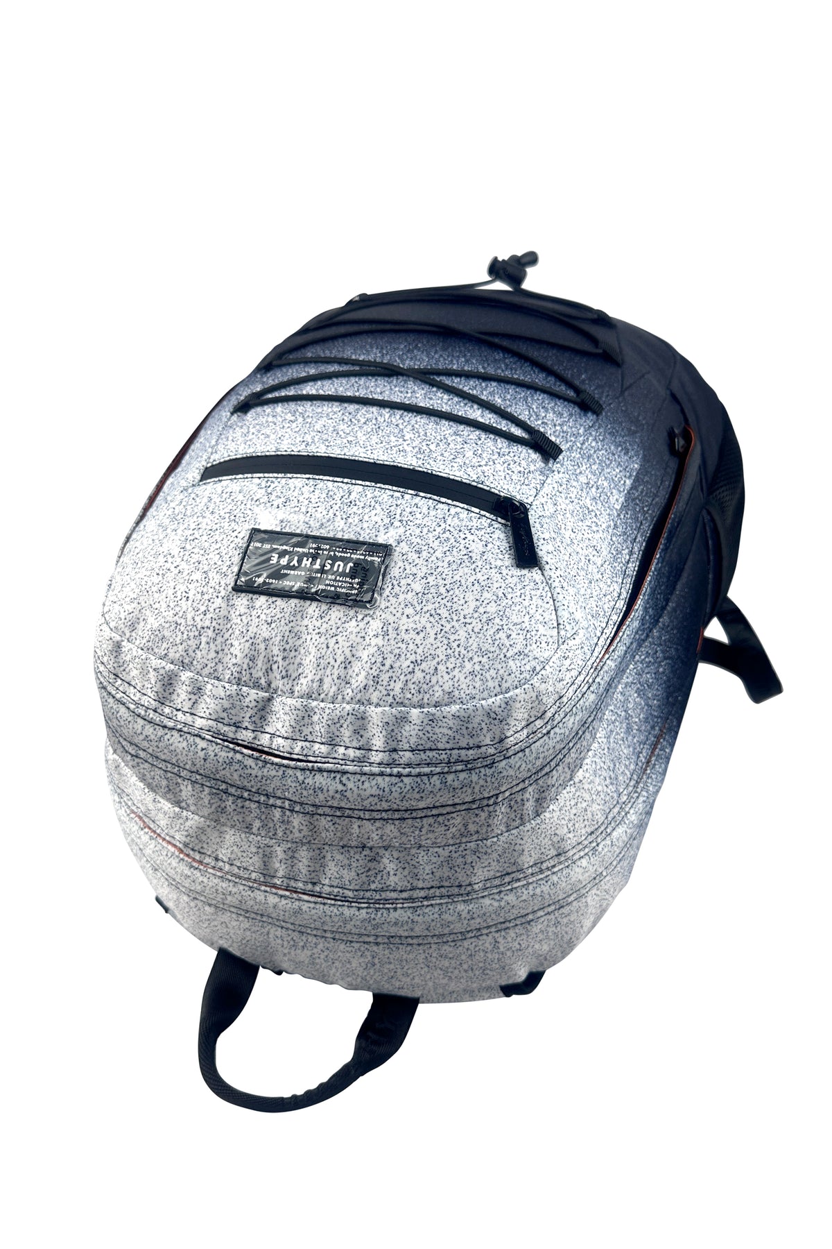 Hype Black & White Speckle Fade backpack — school essential with iconic Hype branding