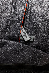 Hype Black & White Speckle Fade backpack — colour and design detail from above