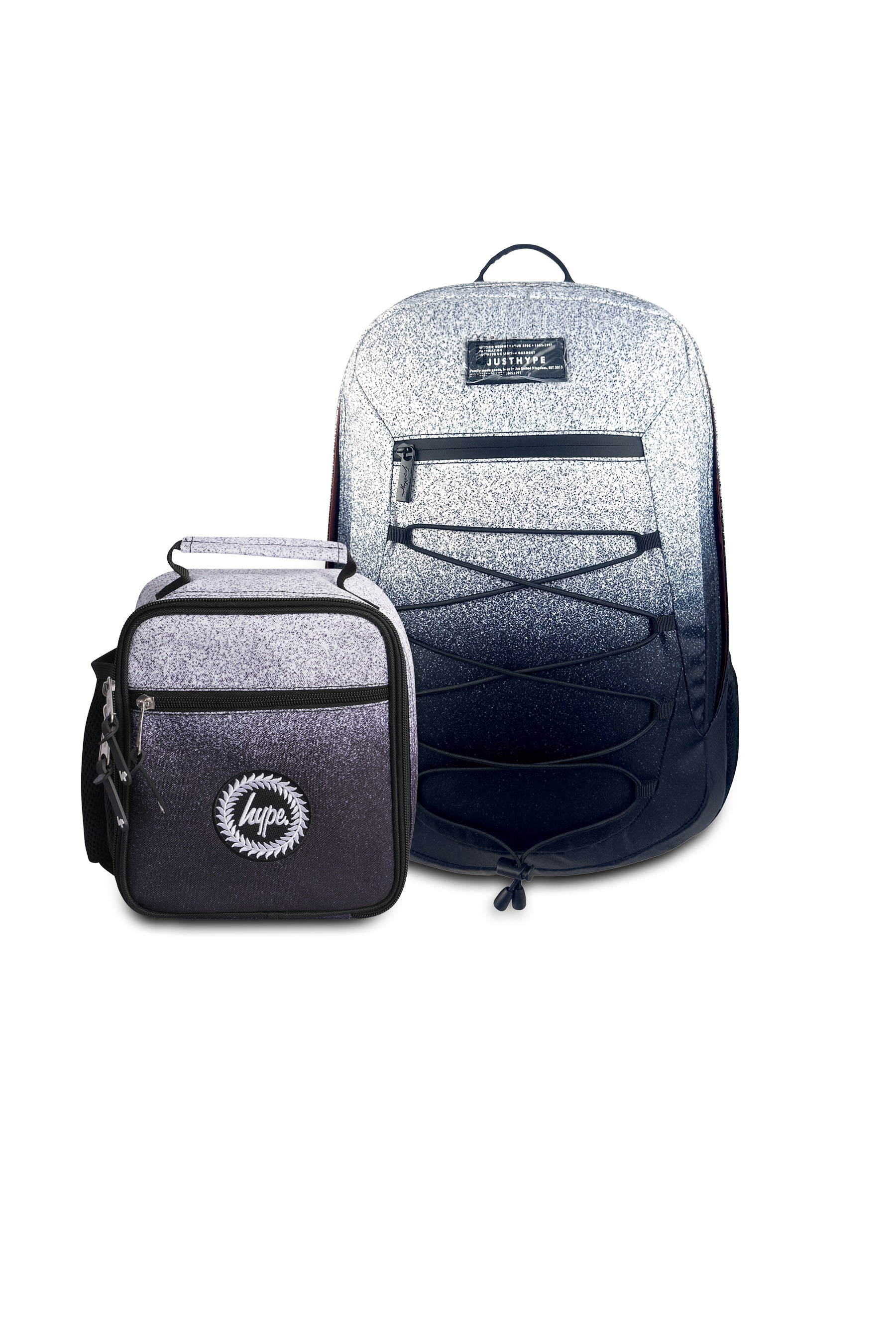 2-in-1 School Set - Black & White Speckle Fade