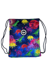 Drawstring bag with colorful dinosaur pattern for kids