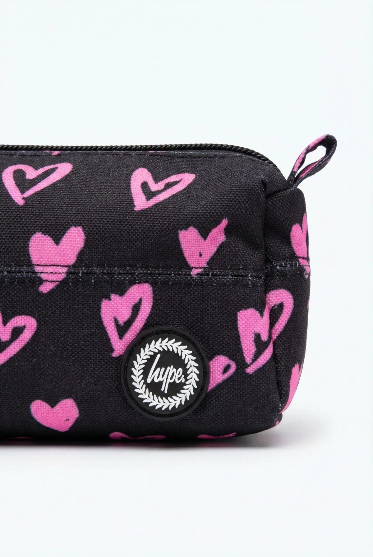 BLACK / PINK SCRIBBLE HEART PENCIL CASE — image 4
