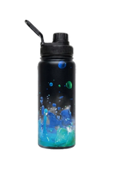 Insulated Bottle - 600ml Black 3D Droplets