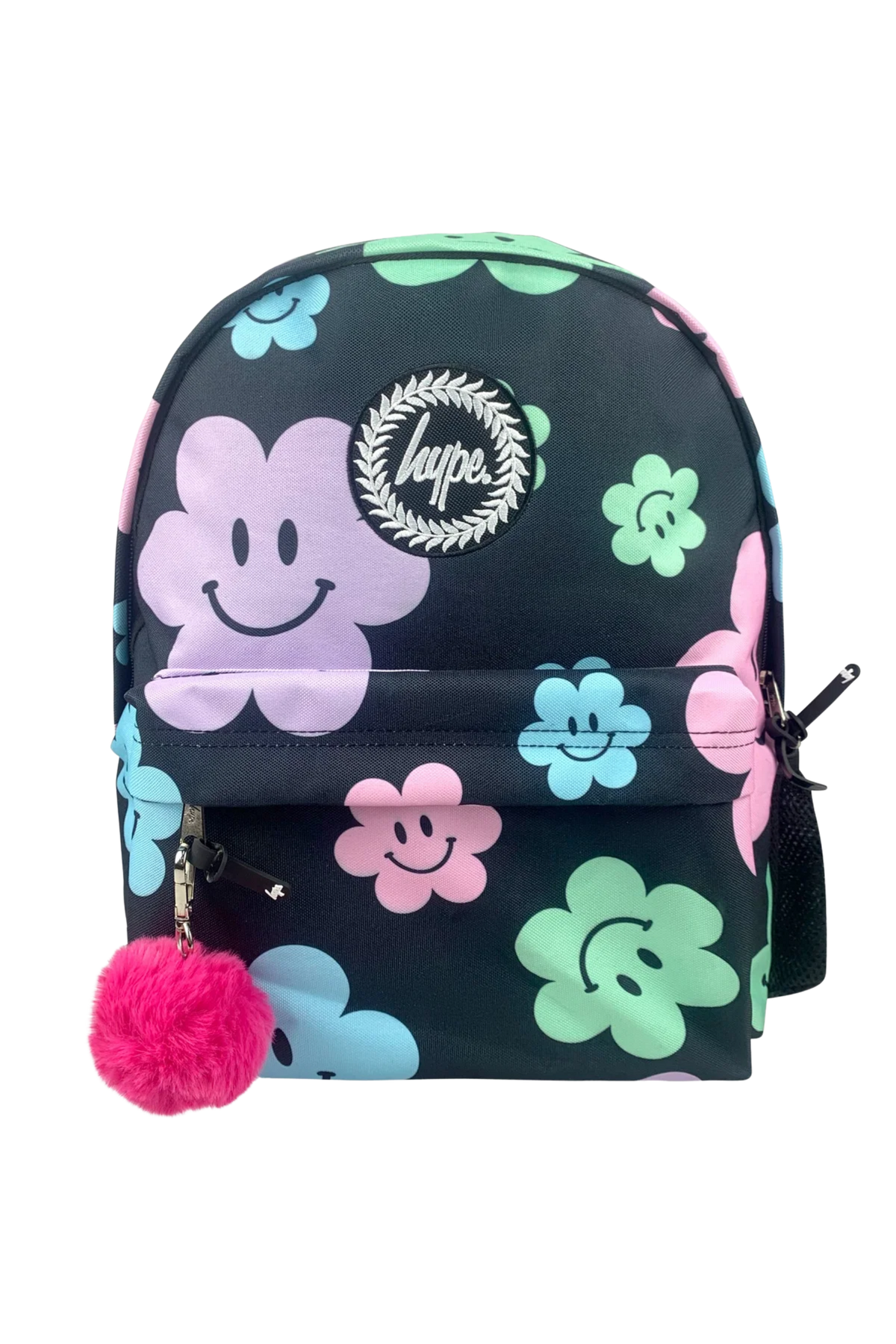 Backpack Iconic Set of 3 Black Happy Flowers
