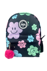 Backpack Iconic Set of 3 Black Happy Flowers